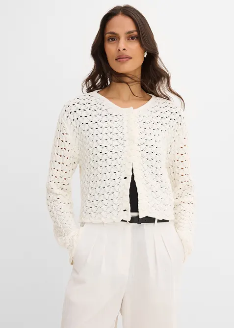 Gilet en maille ajour&eacute;e, bonprix