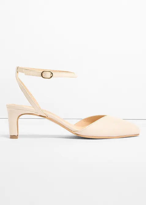 Escarpins &agrave; bride cheville et petit talon, bonprix