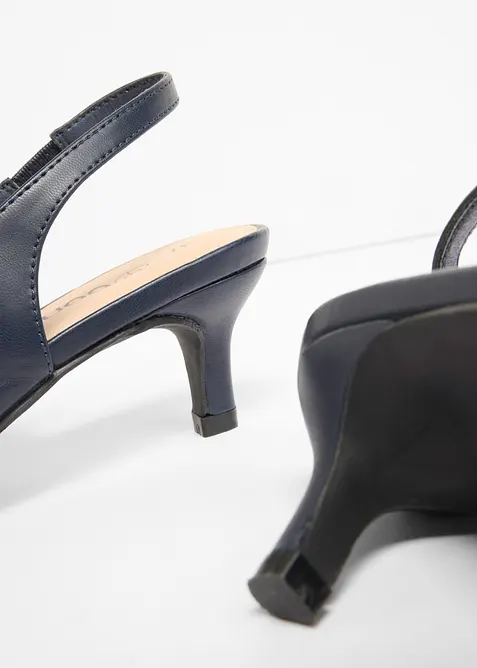 Escarpins slingback &agrave; petit talon fin, bonprix