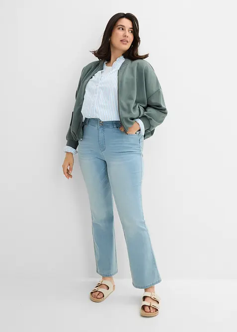 Jean bootcut taille mi-haute, sculptant, bonprix