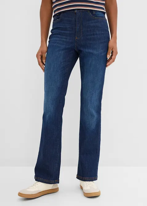 Jean Bootcut, taille haute et &eacute;lastiqu&eacute;e, bonprix