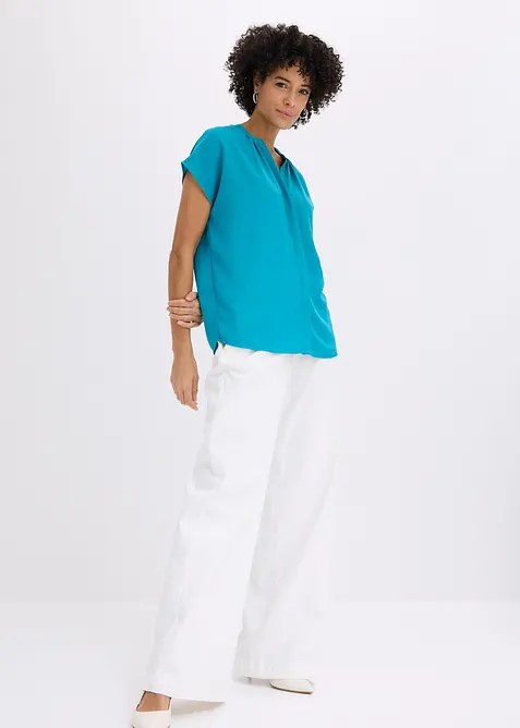 Chemisier manches courtes &agrave; boutonnage invisible, bonprix