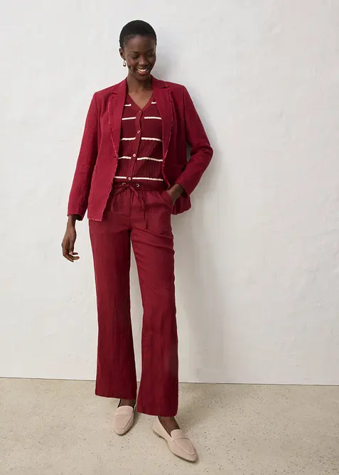 Pantalon taille &eacute;lastiqu&eacute;e 100% lin, bonprix