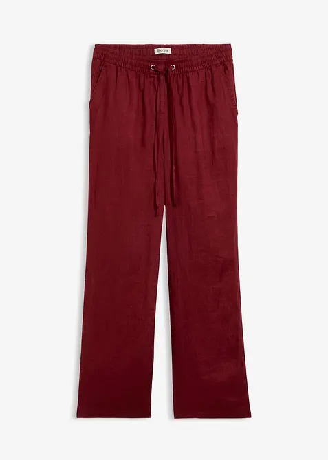 Pantalon taille &eacute;lastiqu&eacute;e 100% lin, bonprix
