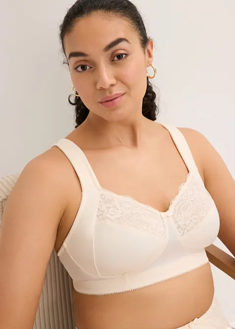Soutien-gorge grand maintien sans armatures, bretelles rembourr&eacute;es, bonprix