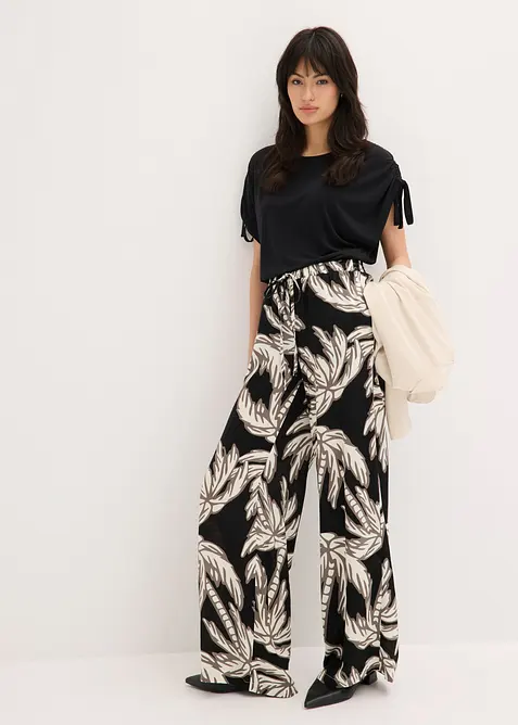 Pantalon large en viscose fluide, bonprix