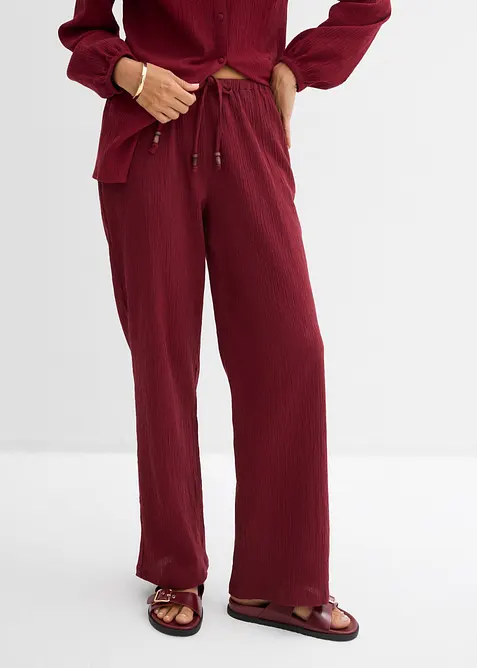 Pantalon large, effet froiss&eacute;, bonprix