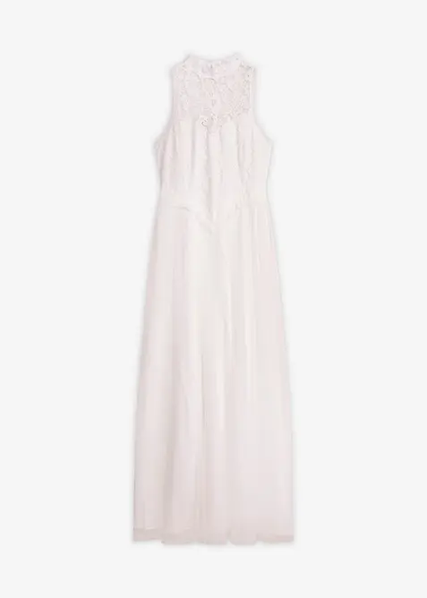Robe de mari&eacute;e en tulle et dentelle, bonprix