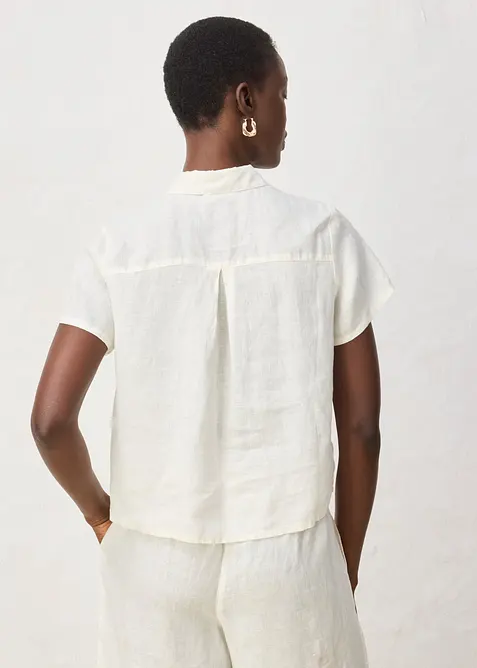 Chemisier manches courtes 100% lin, bonprix
