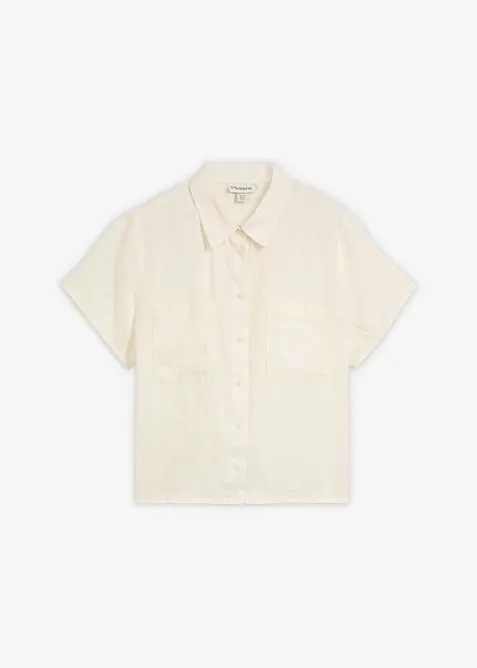 Chemisier manches courtes 100% lin, bonprix