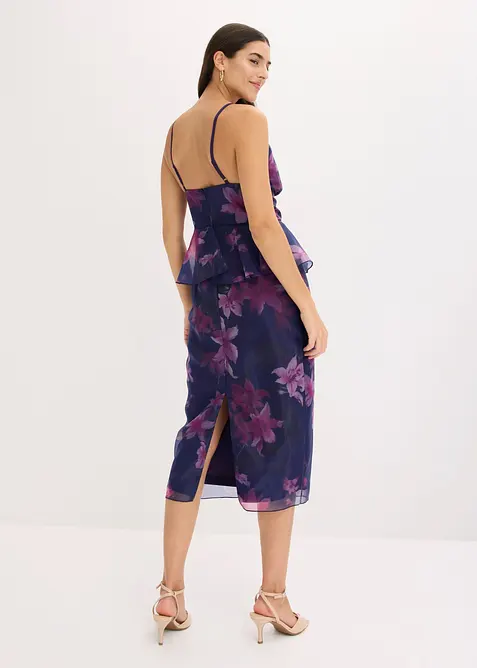 Robe de cocktail en tulle fin avec bordure crochet, bonprix