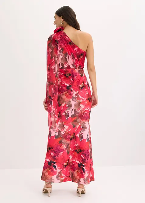 Robe de soir&eacute;e une &eacute;paule avec application de fleur, bonprix
