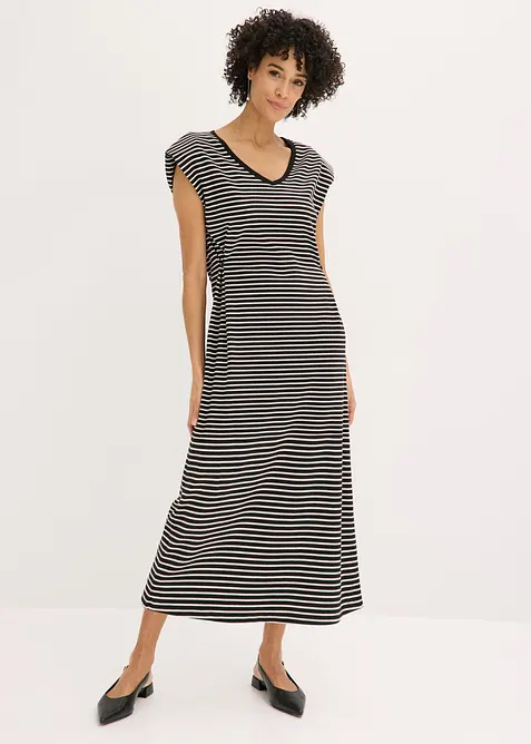 Robe en jersey ray&eacute; &agrave; taille r&eacute;glable, bonprix