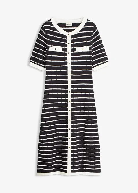 Robe en maille boutonn&eacute;e, bonprix