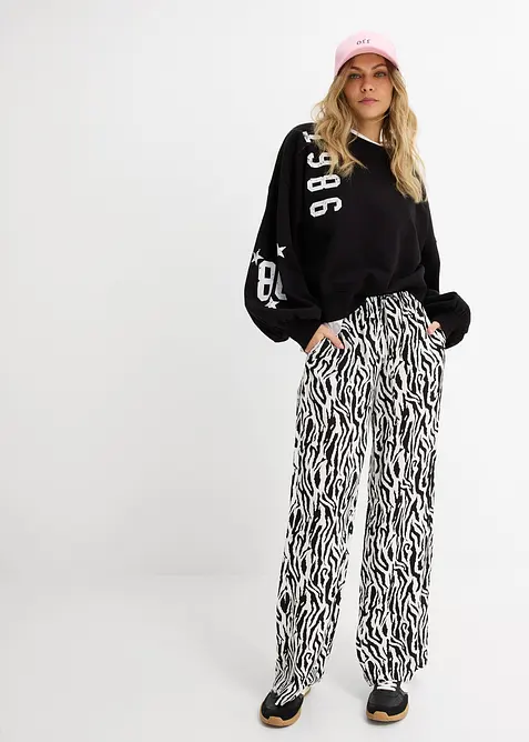 Pantalon taille &eacute;lastiqu&eacute;e en viscose fluide, bonprix