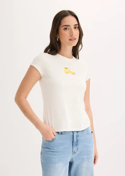 T-shirt en coton extensible, bonprix