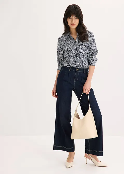 Chemisier en fine viscose m&eacute;lang&eacute;e, bonprix