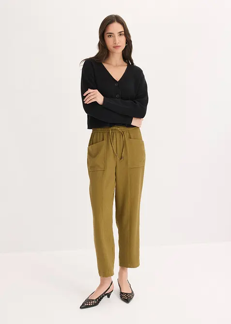 Pantalon large en mati&egrave;re textur&eacute;e, bonprix
