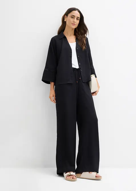 Pantalon large en viscose fluide, bonprix