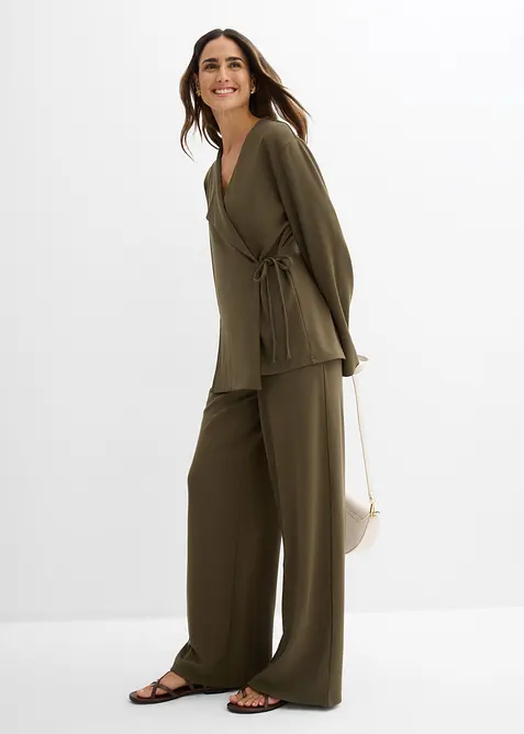 Chemisier en jersey &agrave; nouer sur le c&ocirc;t&eacute;, bonprix