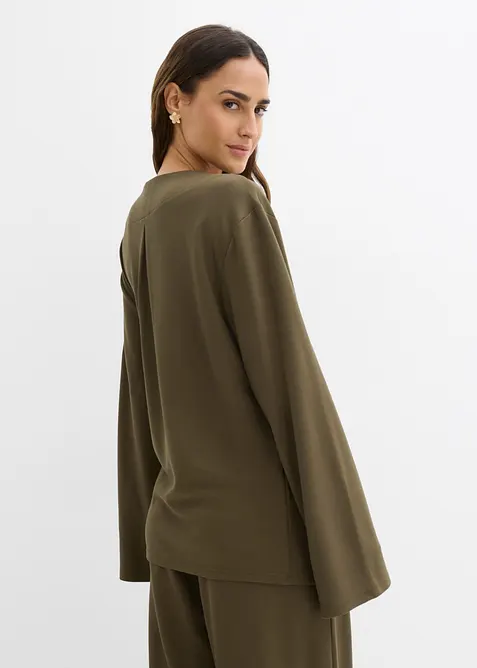 Chemisier en jersey &agrave; nouer sur le c&ocirc;t&eacute;, bonprix