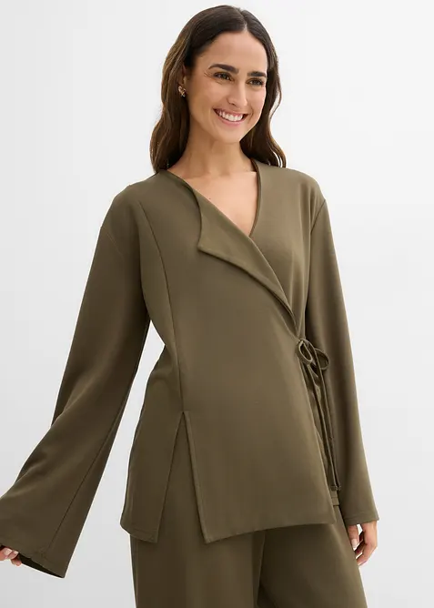 Chemisier en jersey &agrave; nouer sur le c&ocirc;t&eacute;, bonprix