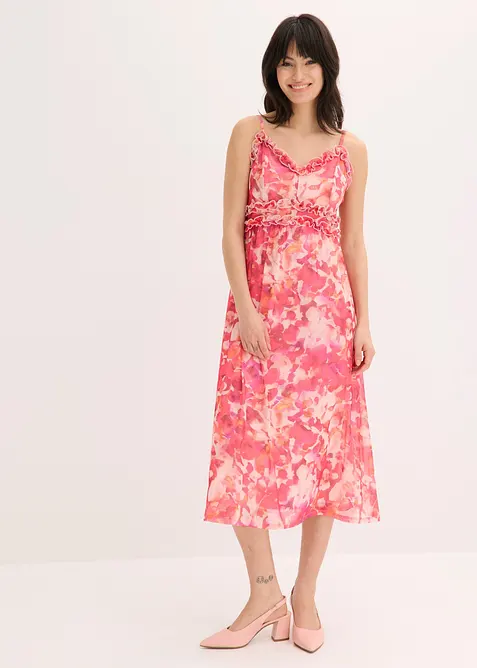 Robe &agrave; bretelles en mesh doux, bonprix