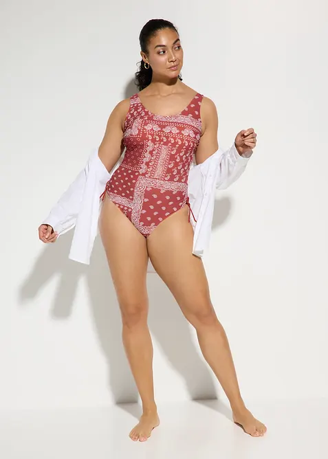 Maillot sculptant &agrave; nouettes, maintien l&eacute;ger, bonprix
