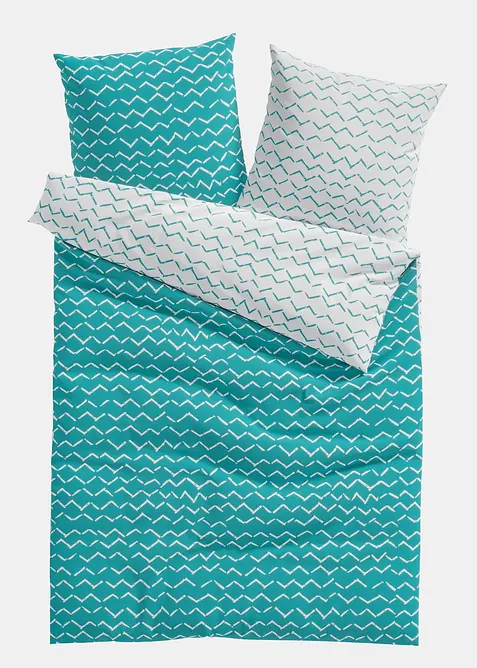 Parure de lit r&eacute;versible en coton m&eacute;lang&eacute;, bonprix