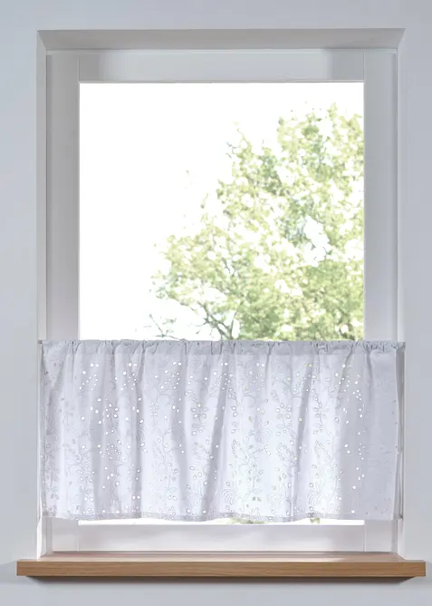 Brise-bise en coton &agrave; broderie anglaise, bonprix