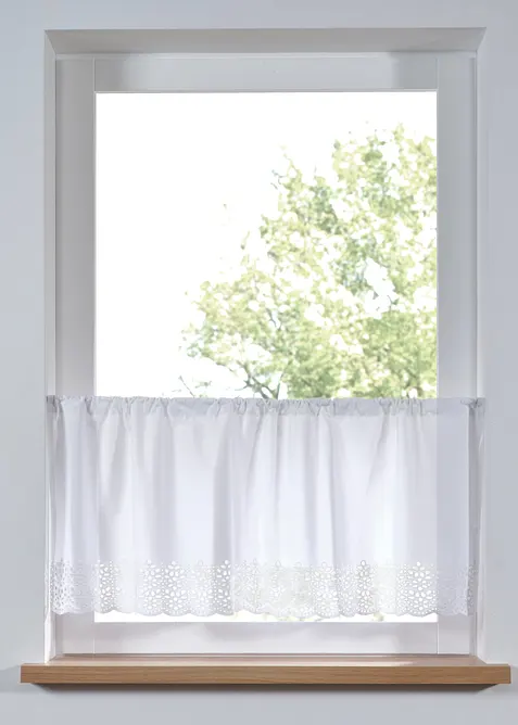 Brise-bise en coton avec bordure en broderie anglaise, bonprix