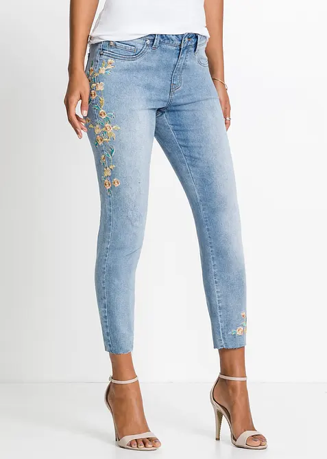 Jean skinny taille mi-haute, cropped, bonprix