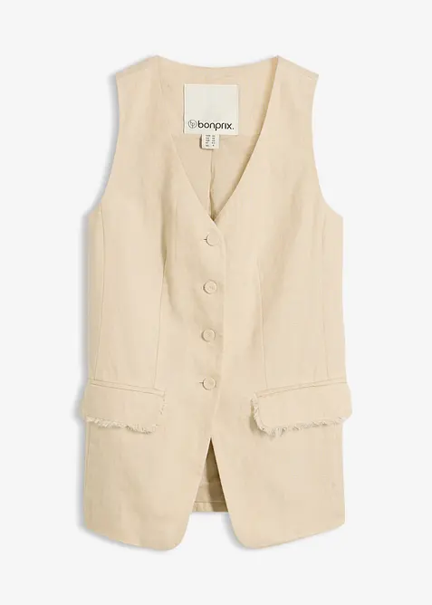 Veste de costume sans manches 100% lin, bonprix