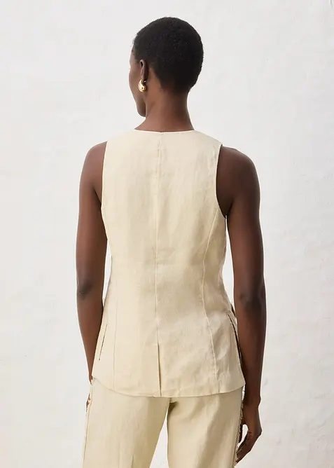 Veste de costume sans manches 100% lin, bonprix