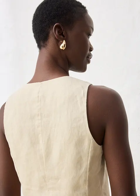 Veste de costume sans manches 100% lin, bonprix