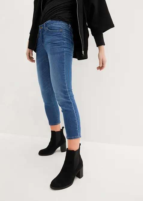 Jean 7/8 extensible, bas fendu, bonprix