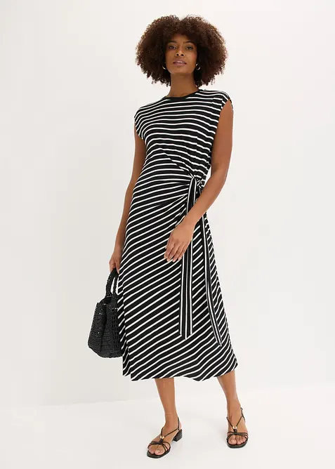 Robe en jersey drap&eacute;e, bonprix