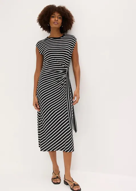 Robe en jersey drap&eacute;e, bonprix