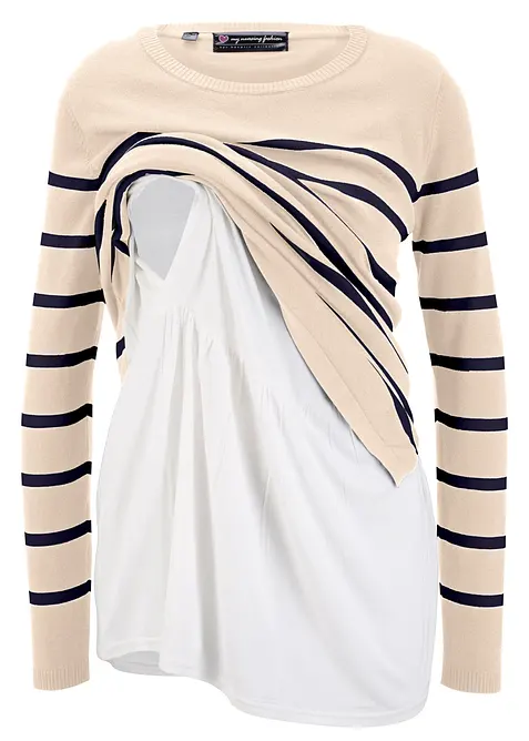 Pull de grossesse et d&rsquo;allaitement en maille l&eacute;g&egrave;re, bonprix