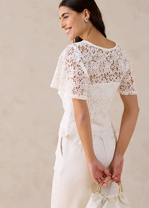 T-shirt &agrave; dentelle, bonprix