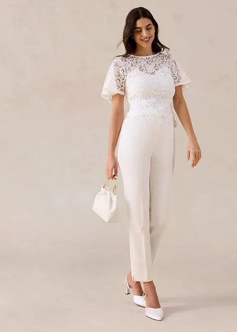 T-shirt &agrave; dentelle, bonprix