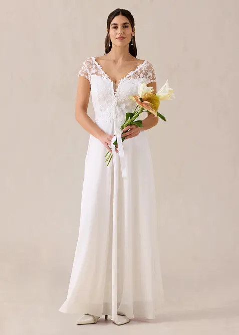 Robe de mari&eacute;e &agrave; dentelle, bonprix