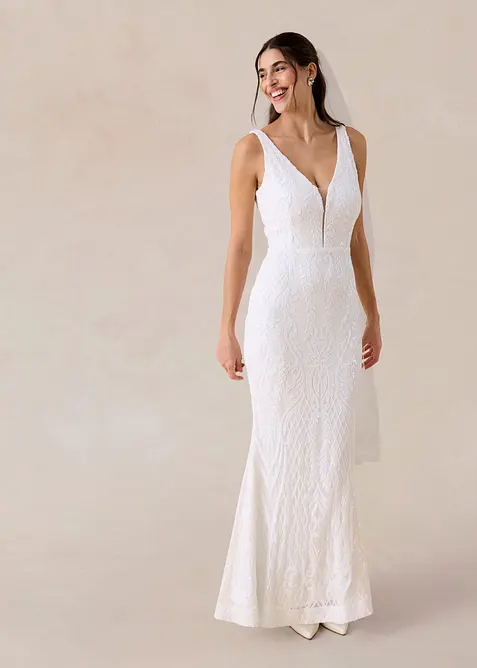 Robe de mari&eacute;e brod&eacute;e de sequins, bonprix
