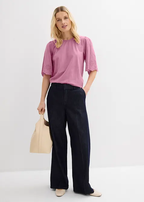 T-shirt &agrave; broderie anglaise, bonprix