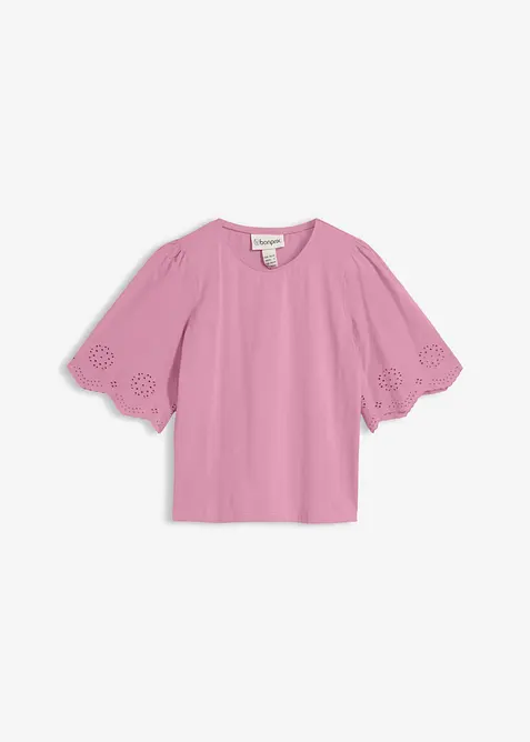 T-shirt &agrave; broderie anglaise, bonprix