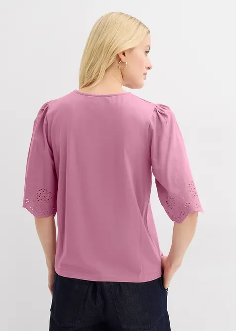 T-shirt &agrave; broderie anglaise, bonprix