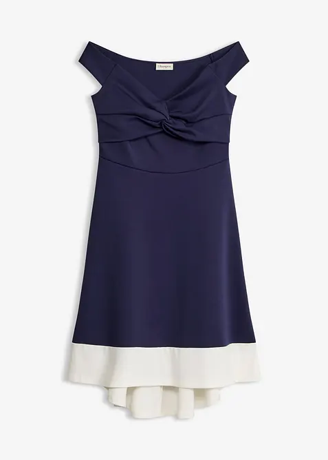 Robe &agrave; col Bardot et d&eacute;tail n&oelig;ud, bonprix