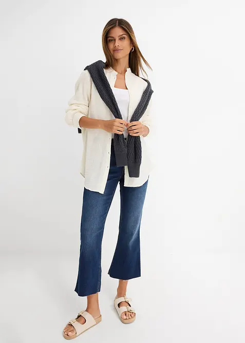 Jean bootcut taille haute, cropped, bonprix