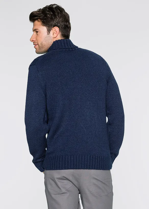 Pull col roulé en maille torsadée, bonprix