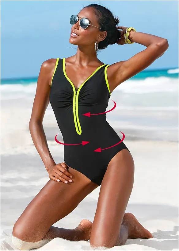 Maillot 1 pièce sculptant avec effet sculptant léger, bonprix